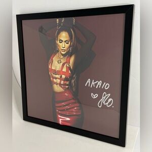 Jennifer Lopez Red and Black Framed Art